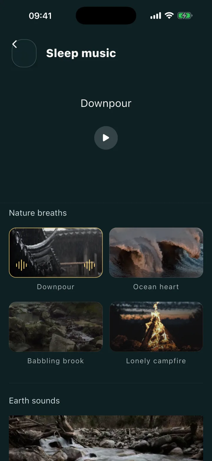 Restful App sound screen; the current purchase terms are stated separately.